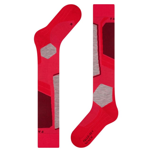 FALKE SK4 warm dun wol functioneel materiaal skisokken dames rood - maat 41-42