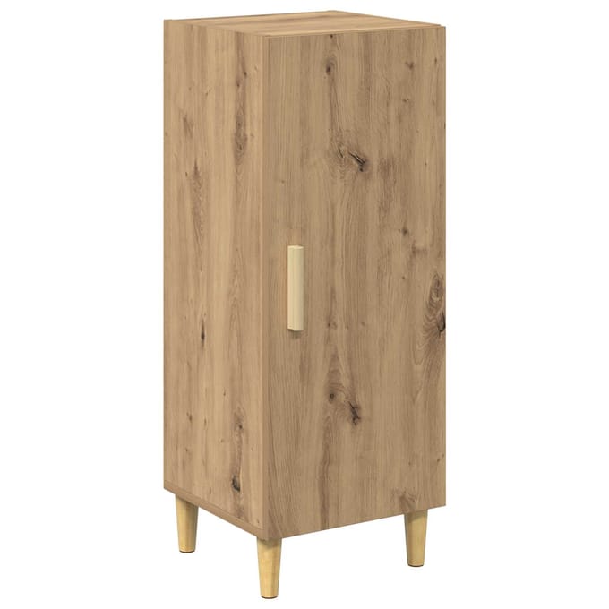 vidaXL - Dressoir - Artisan - Eiken - 34,5 - x - 34 - x - 90 - cm - Bewerkt - hout