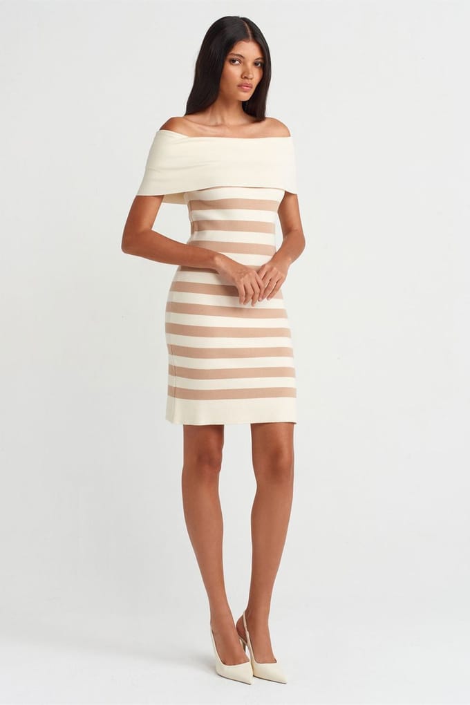 Gestreepte Ribbels Bodycon Mini jurk