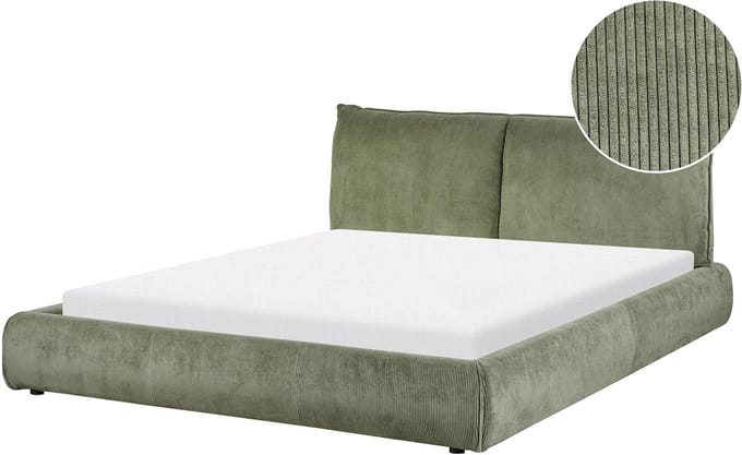 VINAY - Waterbed - Olijfgroen - 160 x 200 cm - Corduroy