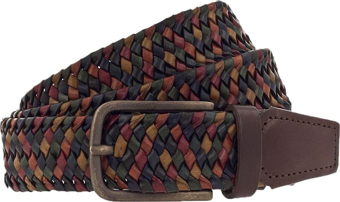 Vanzetti Leren Riem Braided Leather Belt W100 Multicolour Veelkleurig