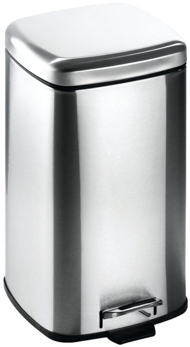 Orion - Stalen Prullenbak - 12 l - Met Pedaal - Zilver