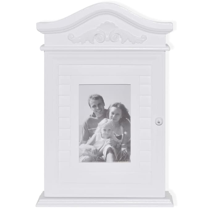 vidaXL - Sleutelkastje - met - fotolijst - wit