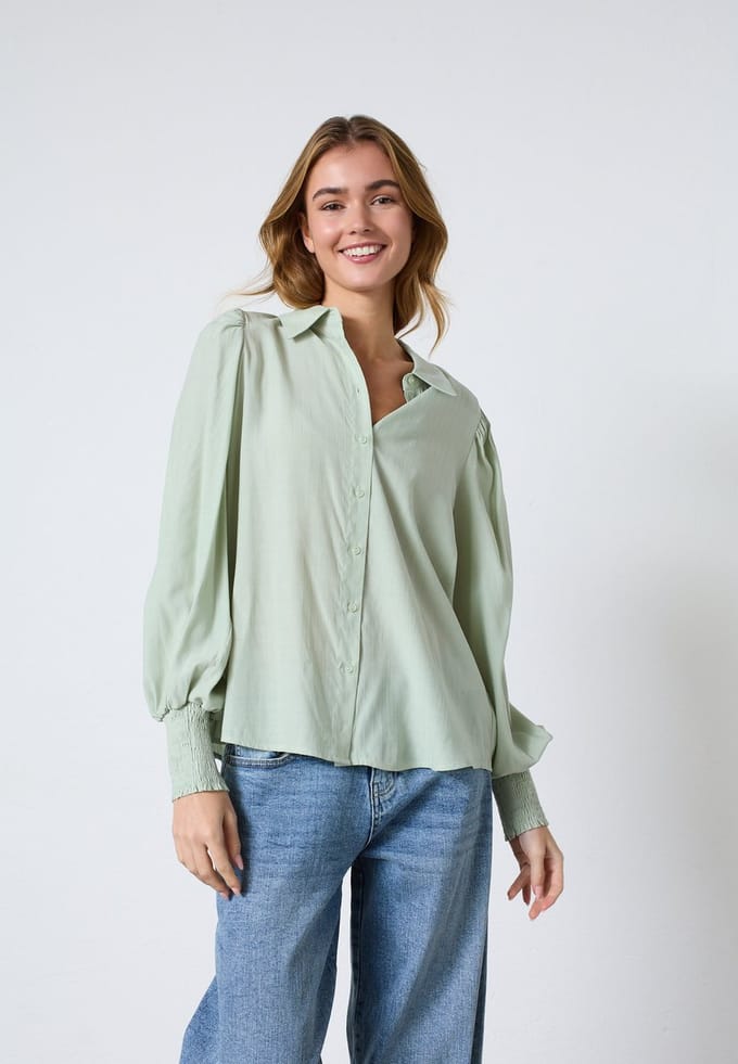 SISTERS POINT Viada-sh - Dames Blouse - Sage - Maat S
