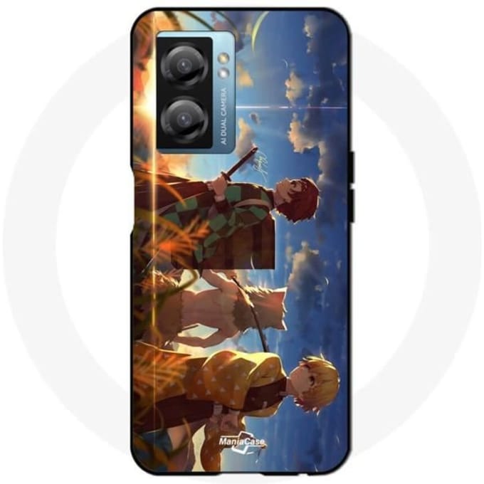 Oppo A77 5G hoesje tanjiro inosuke en zenitsyu