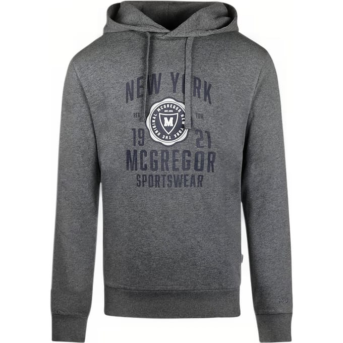 McGregor Graphic Hoody Dark Grey Melange Größe: S | Kaputzenpullis Outlet | Herren | Grau
