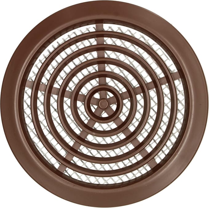 Ventilatierooster Rond - Luchtgitter - Ventilatie - Met Insectenhor - Diameter 80mm - Bruin