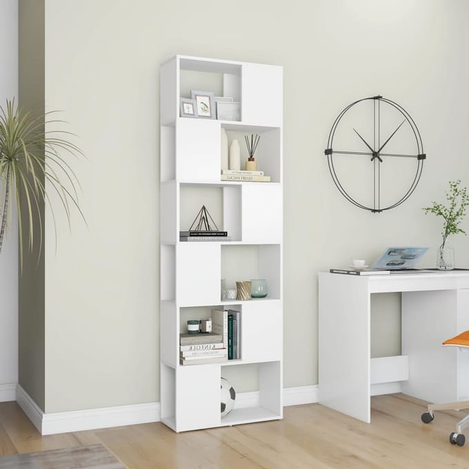 vidaXL - Boekenkast/kamerscherm - 60x24x186 - cm - wit