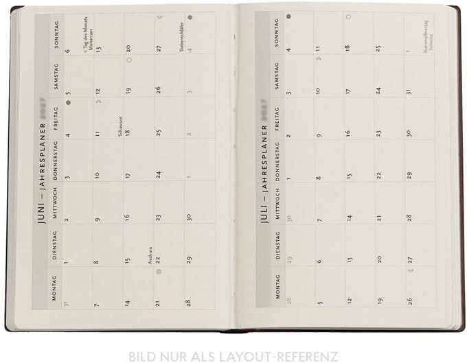 18-Monatskalender 2026-2027 Blaue Weide Mini Horizontal