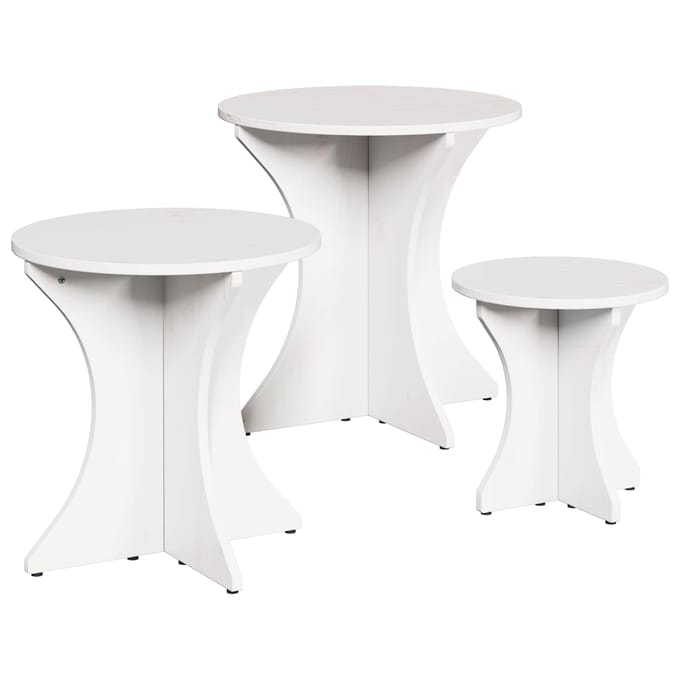 vidaXL - Salontafel - 3 - st - Wit - 46 - x - 46 - x - 47 - cm