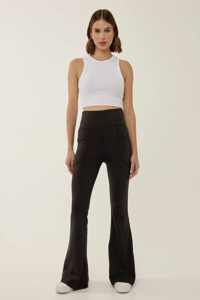 Hoge Taille Wijde Leggings met Zakken