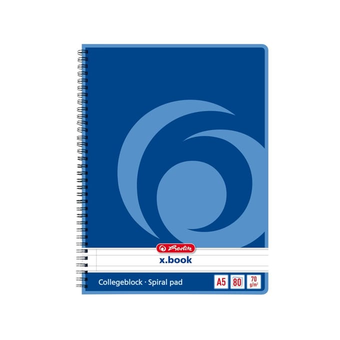 Herlitz 297515 schrijfblok & schrift A5 80 vel Blauw