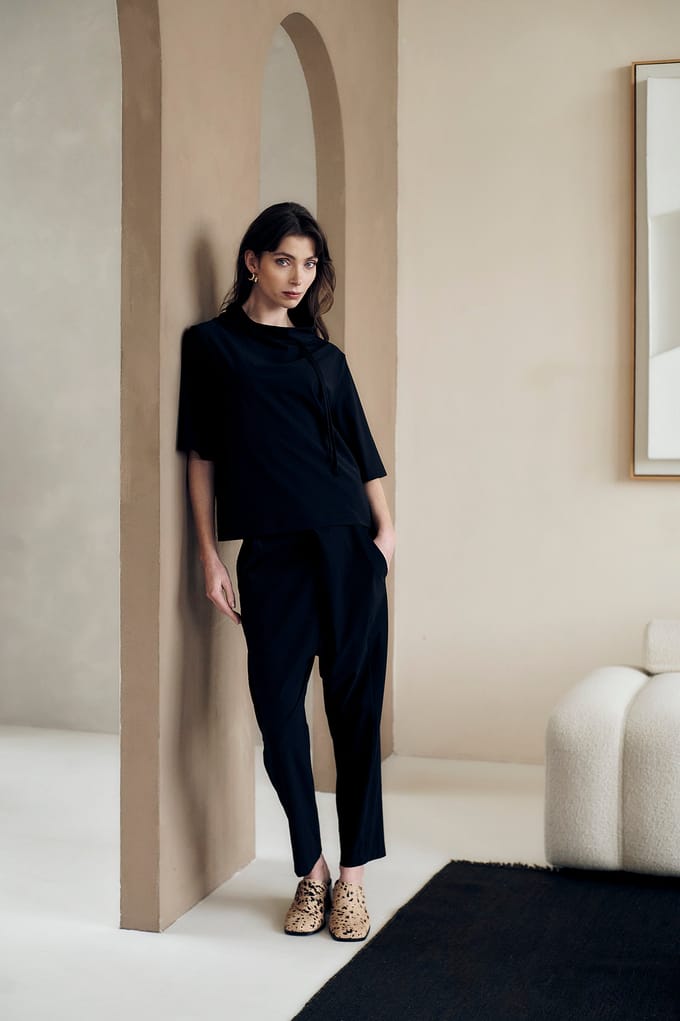 Klaus pants technical jersey | Black - Black / S