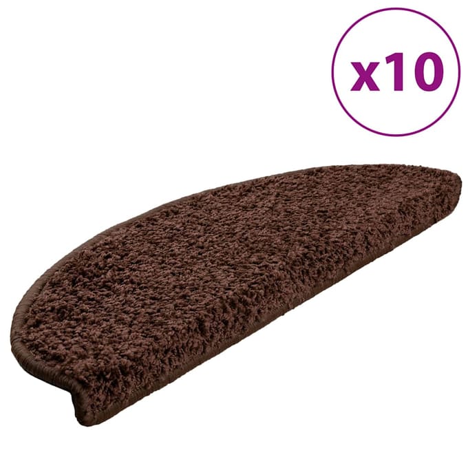 vidaXL - Trapmatten - 10 - st - 65x21x4 - cm - Bruin - Halfrond - Groot