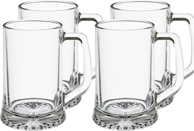 Secret de Gourmet Bierglazen - 20x stuks - bierpullen met handvat - 320 ml - 12 cm
