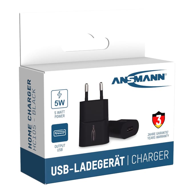Ansmann HomeCharger HC105 USB-oplader 5 W 1x USB-A Zwart Binnen