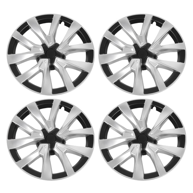 4 STUKS 18 inch Wielnaafdop Volledige Wrapping Wielnaafkap Sierstrip Vervanging voor Tesla Model 3 2017 tot gray