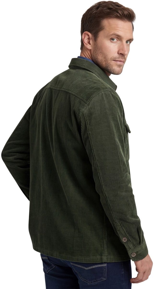 A Fish Named Fred overshirt groen corduroy slim fit katoen