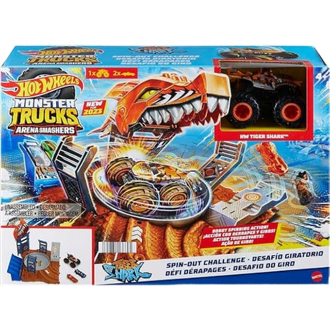 Hot Wheels Monster Trucks Arena Smashers Tiger Shark Uitdagingsspeelset