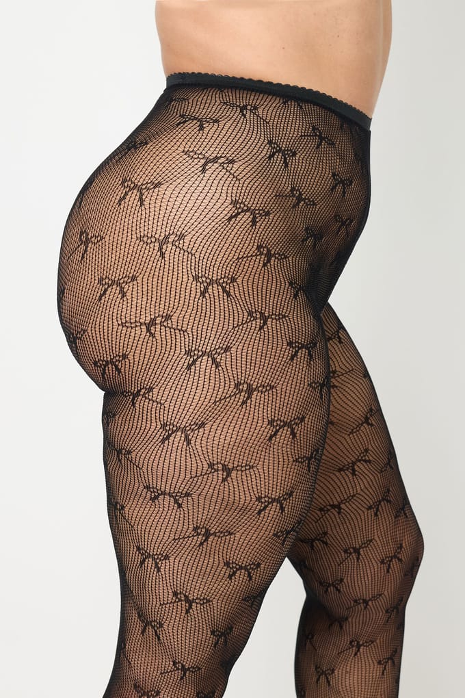 Yours Zwarte Strik Visnet Panty Size 44-48