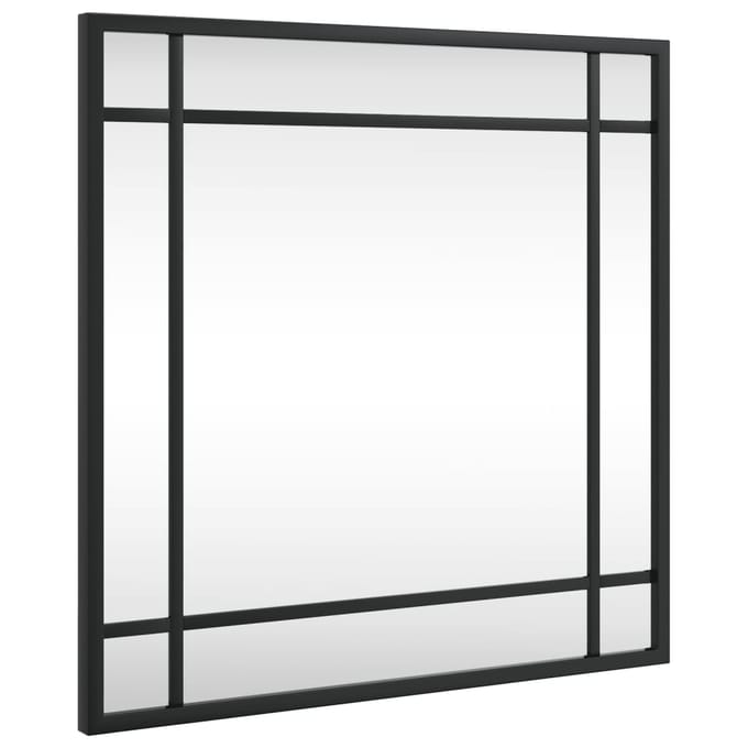 vidaXL - Wandspiegel - vierkant - 40x40 - cm - ijzer - zwart