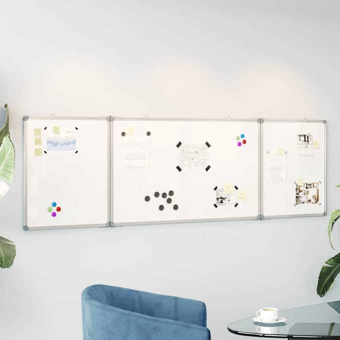 vidaXL - Whiteboard - magnetisch - inklapbaar - 200x60x1,7 - cm - aluminium