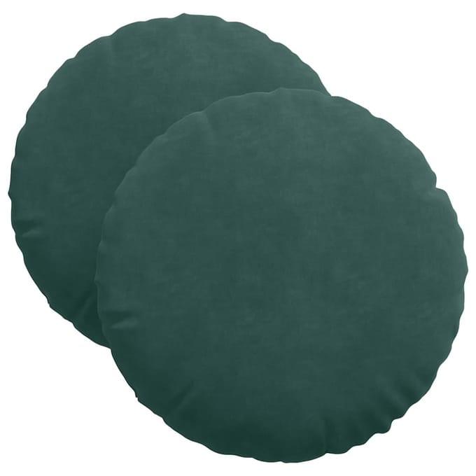 vidaXL - Zitkussens - 2 - pcs - Donkergroen - Ø - 40 - x - 13 - cm - Fluweel