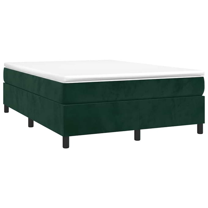 vidaXL - Boxspring - bed - 140x200 - cm - fluweel - donkergroen