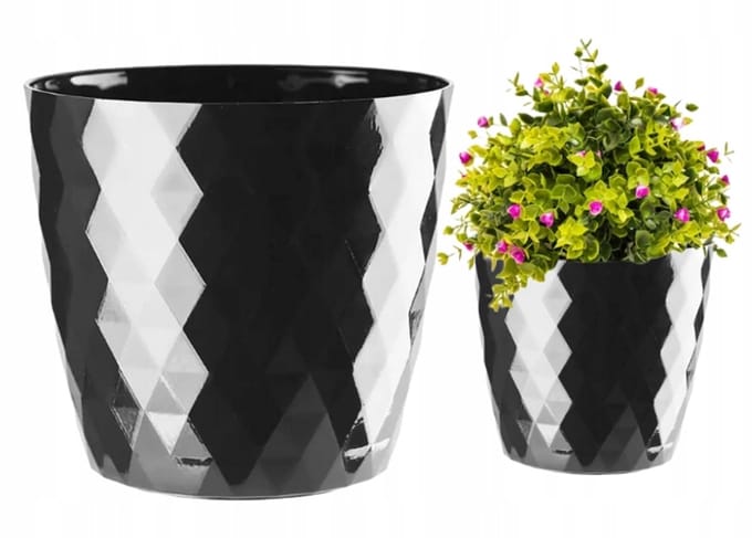 Galicja Cristal Serie - Bloempot - Zwart - 20 cm - 18 cm
