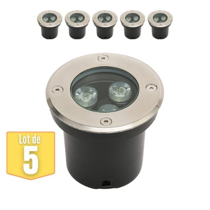 Set van 5 waterdichte inbouw LED spots 3W 300lm 4000K IP67