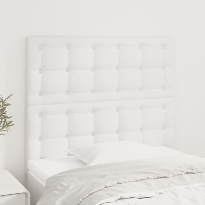 vidaXL - Hoofdbord - wit - 80x5x118/128 - cm - kunstleer