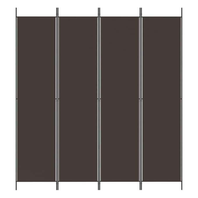 vidaXL - Kamerscherm - met - 4 - panelen - 200x220 - cm - stof - bruin