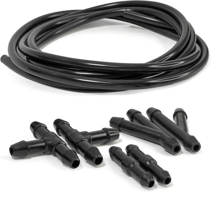 Ruitensproeierslang set - Slang kit - Voertuig onderhoud - Universele compatibiliteit - 2 meter slang - Zwart