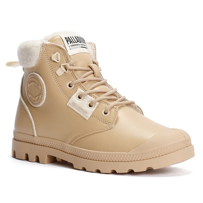 PALLADIUM Pampa Hi Snow Warm dameslaarzen enkellaars leer 94380-235-M beige tan