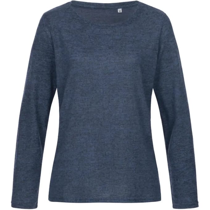 Stedman - Knit Lange Mouwen Dames Sweater - Marina Blue Melange maat S