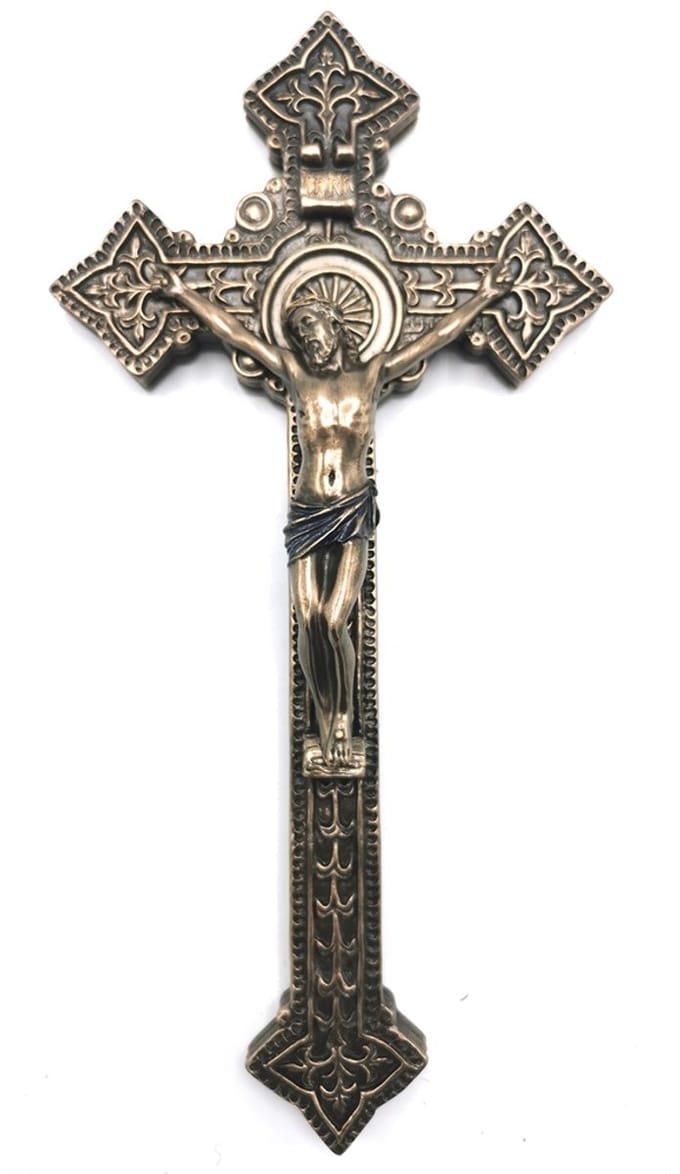 Veronese Design - Crucifix hangend 22,5cm - Handbeschilderd en zeer gedetailleerd