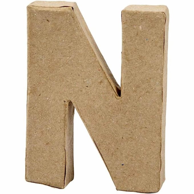 Letter, N, H: 10 cm, B: 7,8 cm, dikte 2 cm, 1 stuk