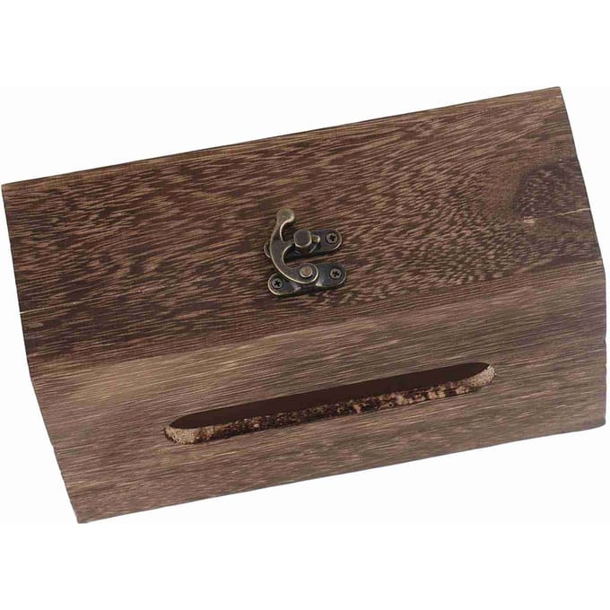 1 stuks Houten Retro Tissuebox Papieren Servethouder Case Home Auto Decor #1 22*12*10cm black