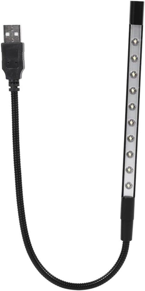 Allecto - USB-toetsenbord en leeslamp - Flexibel en draagbaar - Zwart