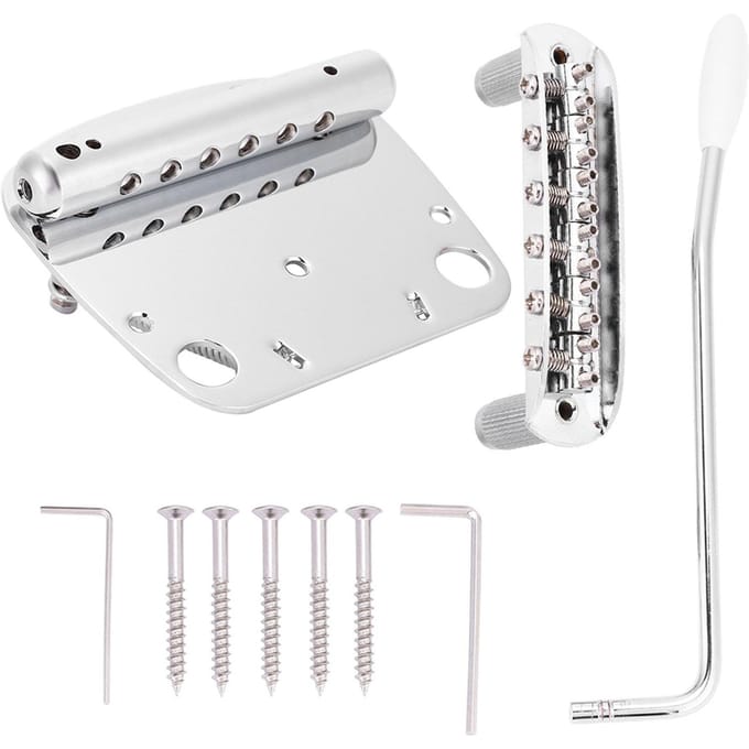 Tremolo Vibrato Staartstuk Brug Set voor Mustang Gitaar Vervangingsonderdelen white
