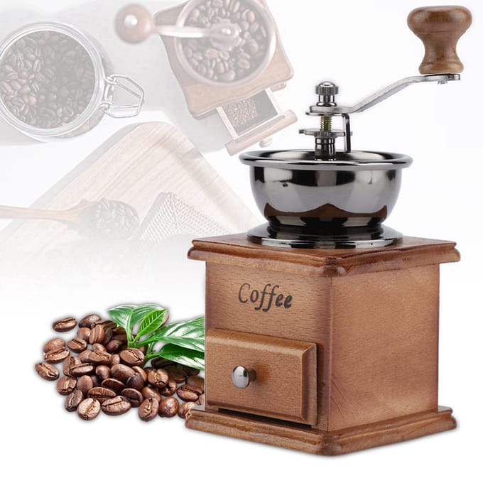 1 Stuks Retro Design Koffieboon Handmolen Handmatig Mini Molen Thuis Kantoor Gebruik Decoratie Nieuw wit