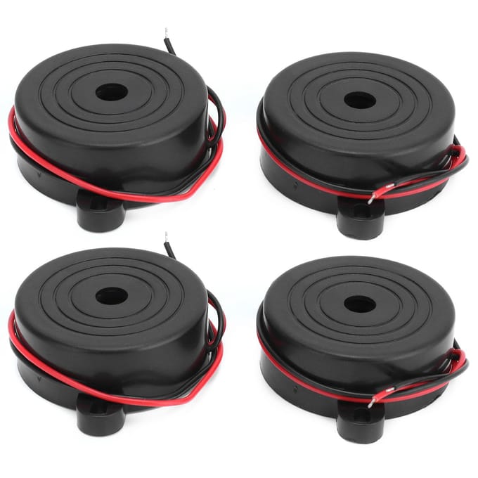 4 stuks Alarm Buzzer Hoge Decibel Signaal Elektronisch Continu Geluid voor DIY Project 95dB DC324V black