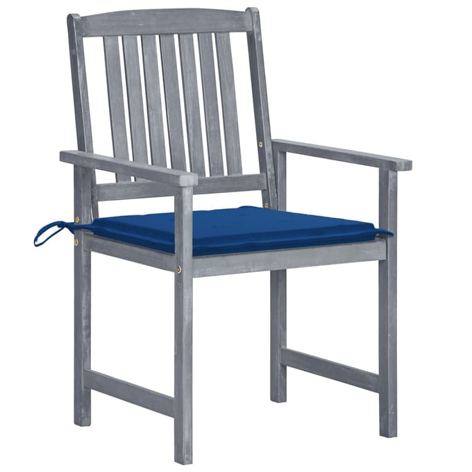 vidaXL - Tuinstoelen - 6 - st - met - kussens - massief - acaciahout - grijs