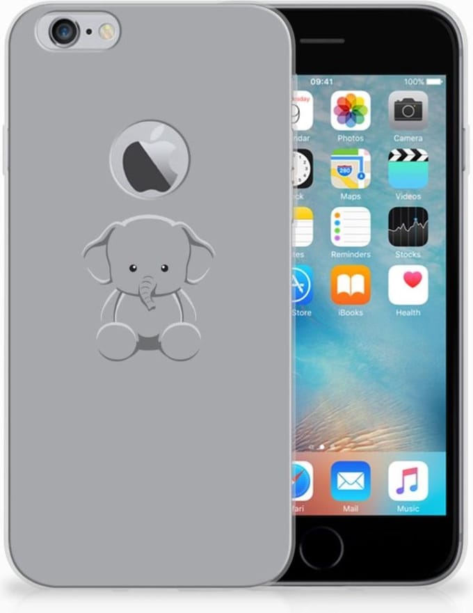 Apple iPhone 6 Plus | 6s Plus Telefoonhoesje met Naam Grijs Baby Olifant