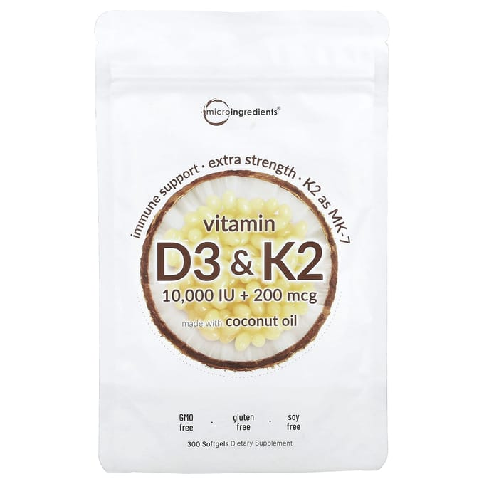 Micro-ingrédients, vitamine D3 et K2, 300 gélules