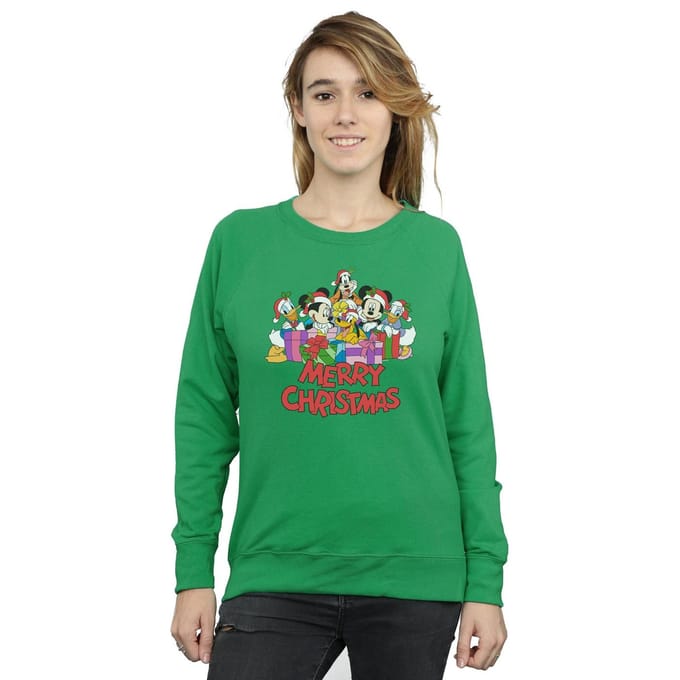 Disney Dames/Dames Mickey Mouse And Friends Kerstmis Sweatshirt (Iers Groen)