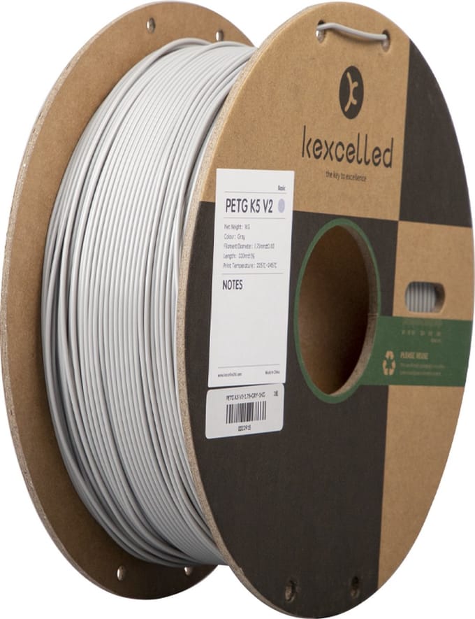 Kexcelled PETG Grijs/Grey 1.75mm 1kg 3D Printer filament
