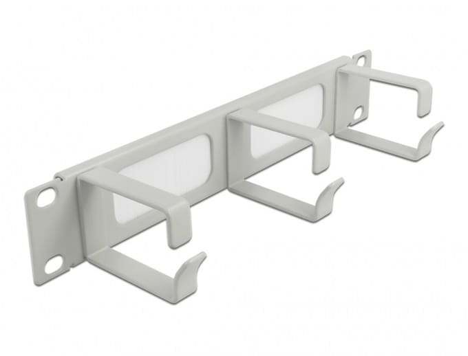 10 inch doorvoerpaneel met borstel en 3 kabelogen (G-type) | 1U | grijs