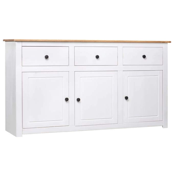 vidaXL - Dressoir - Panama - Range - 135x40x80 - cm - massief - grenenhout - wit