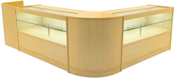 Phoenix led winkel toonbank set - esdoorn - cm60, tb60 & 2xc1500 - led